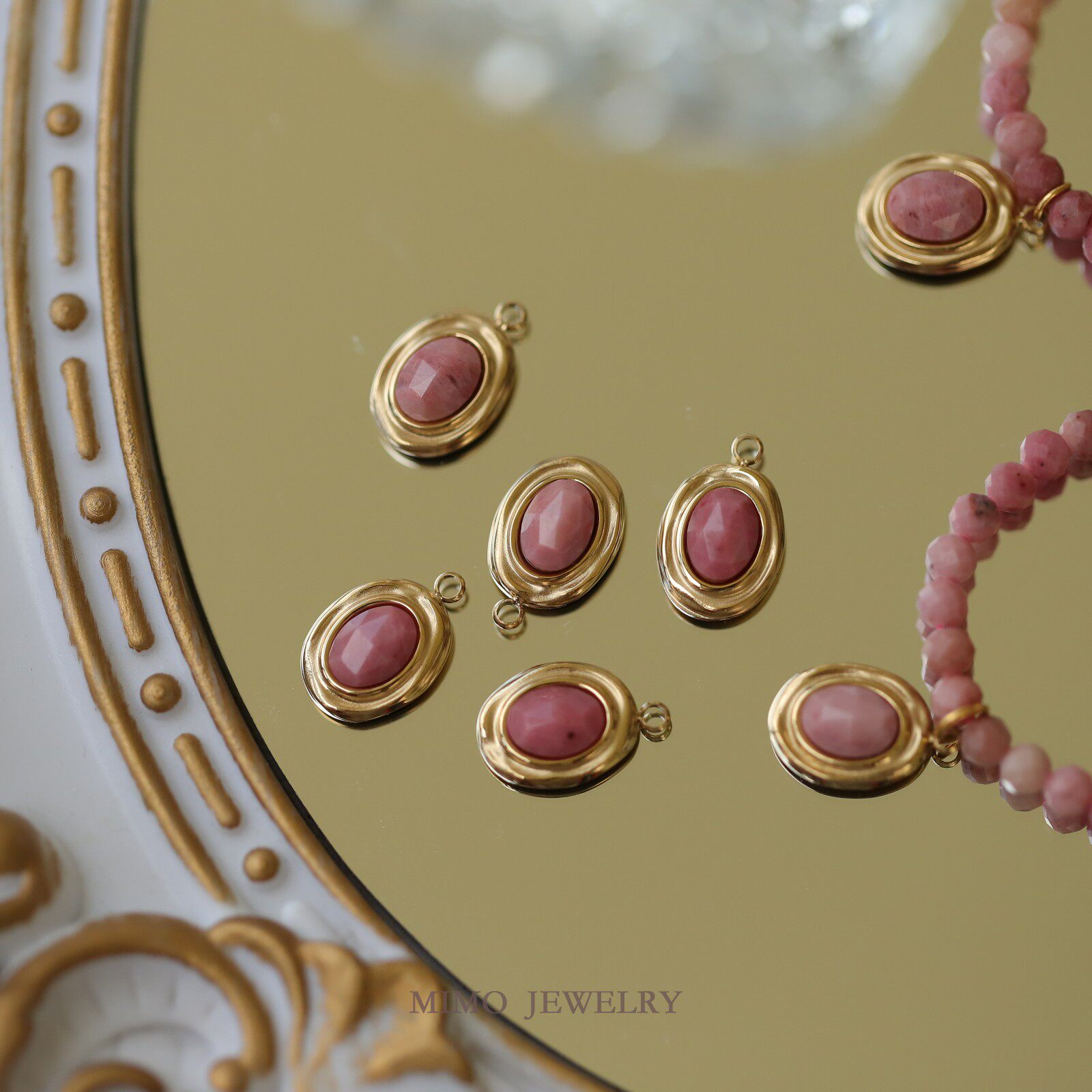 Rose Gold Bracelet - 1 unidad de dijes facetados de