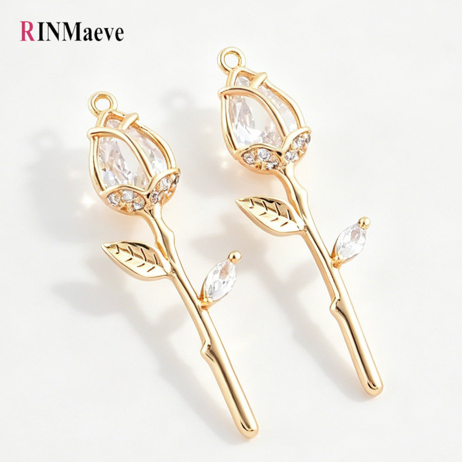 4 Piezas de Dijes de Flor de R - Rose Gold Bracelet reseña y precio
